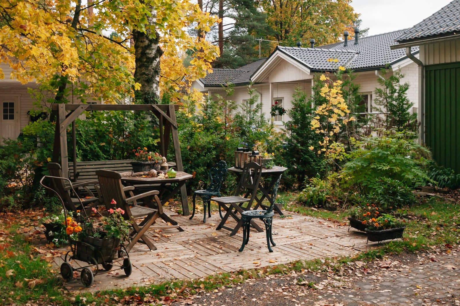 A European home with a garden