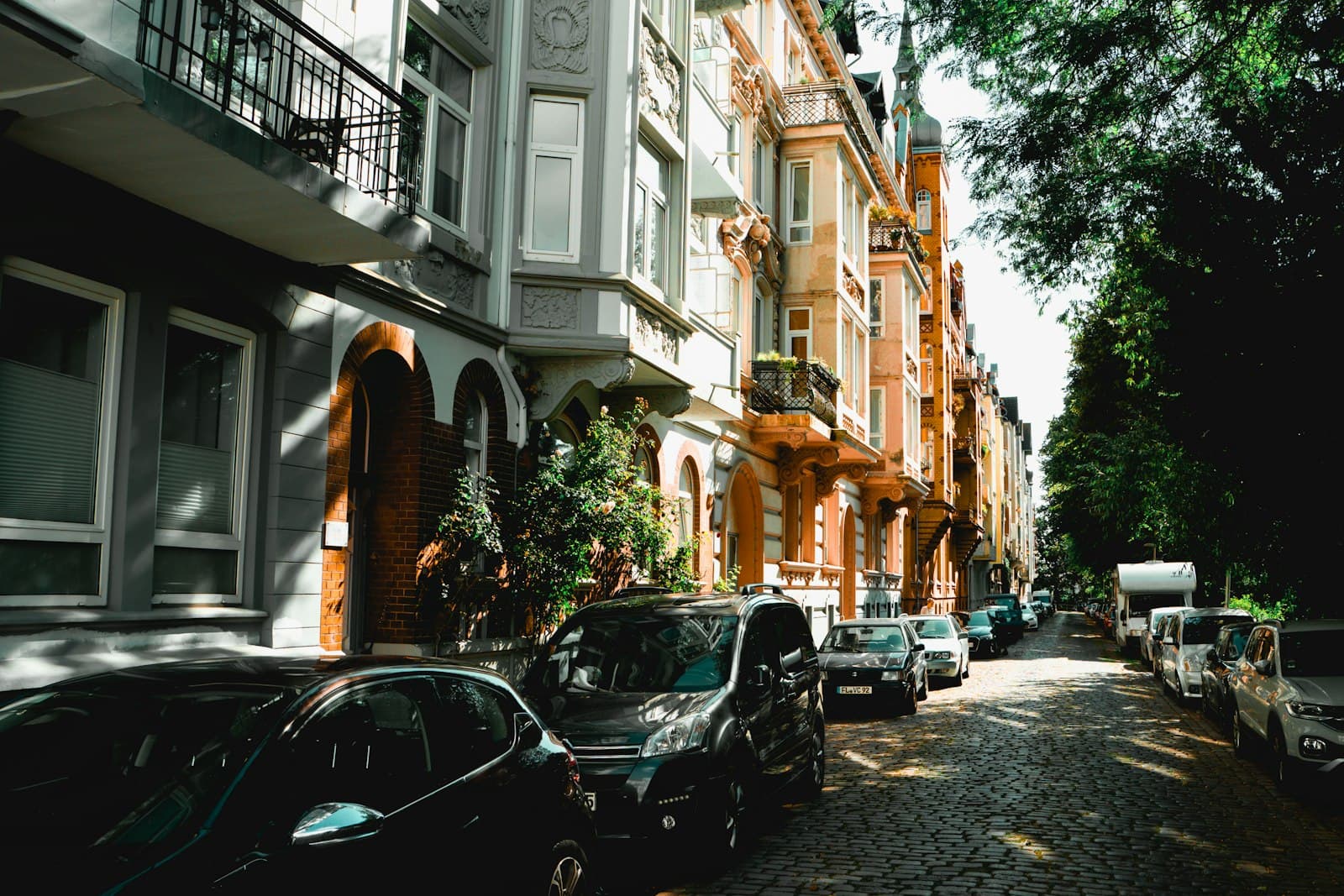 A residential street in a European town