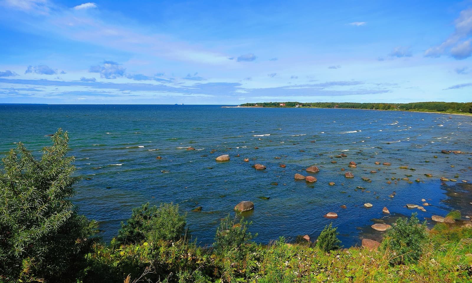 The rocky Baltic shoreline of Haabneeme Bay on the Viimsi peninsula.