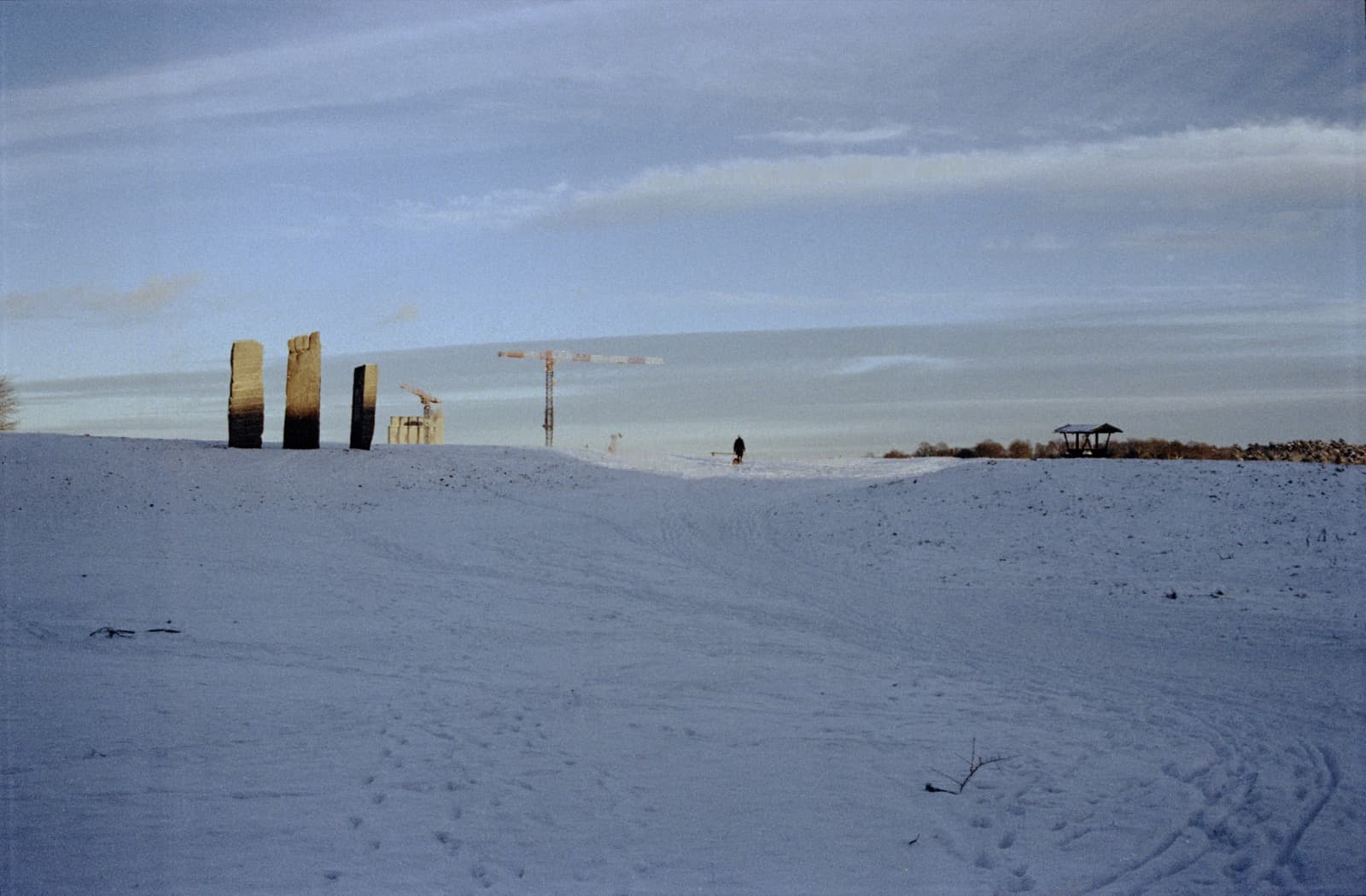 The open field of Ladugårdsgärdet under winter light, part of the Royal National City Park in Gärdet, Stockholm.