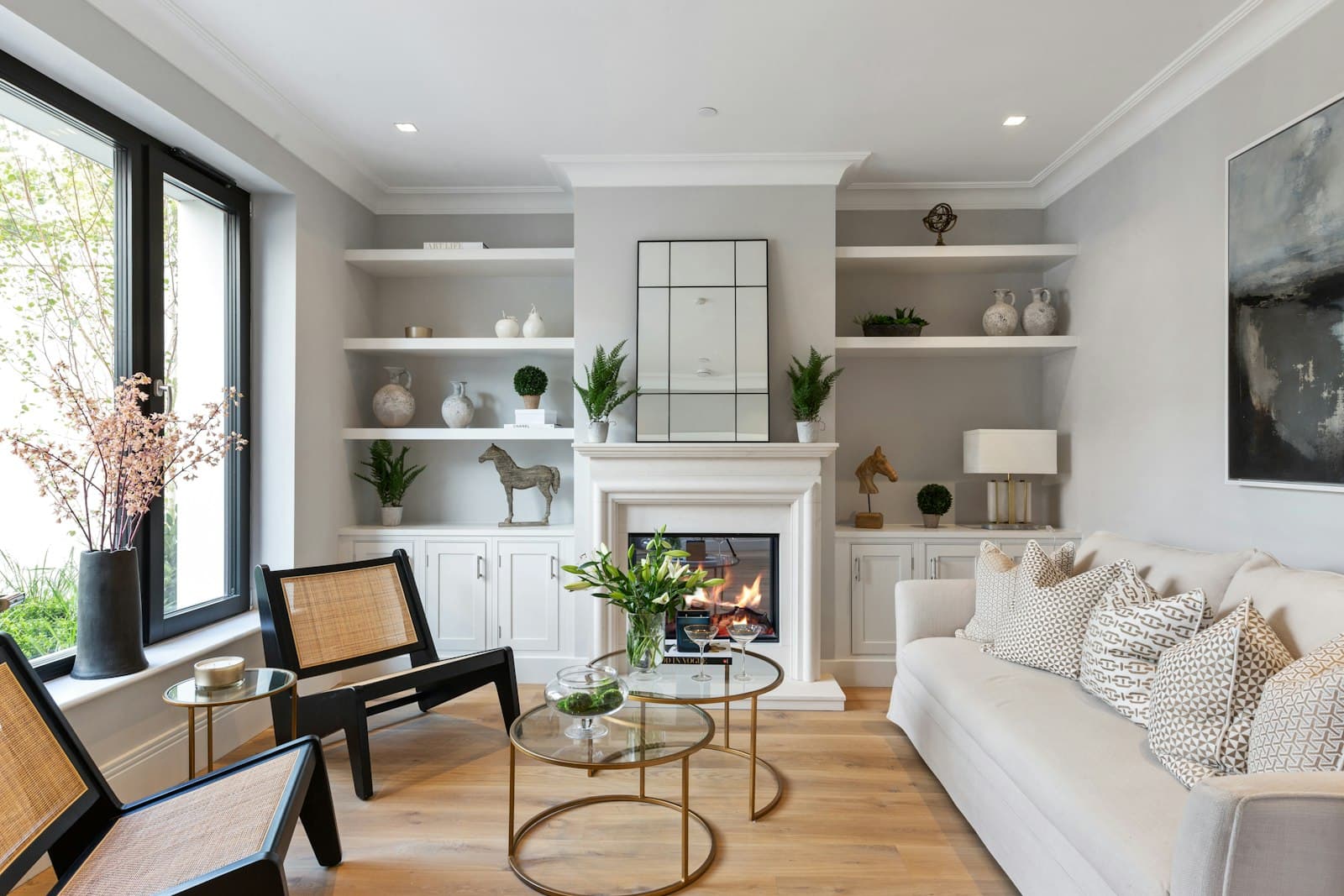 A bright, well-staged living room